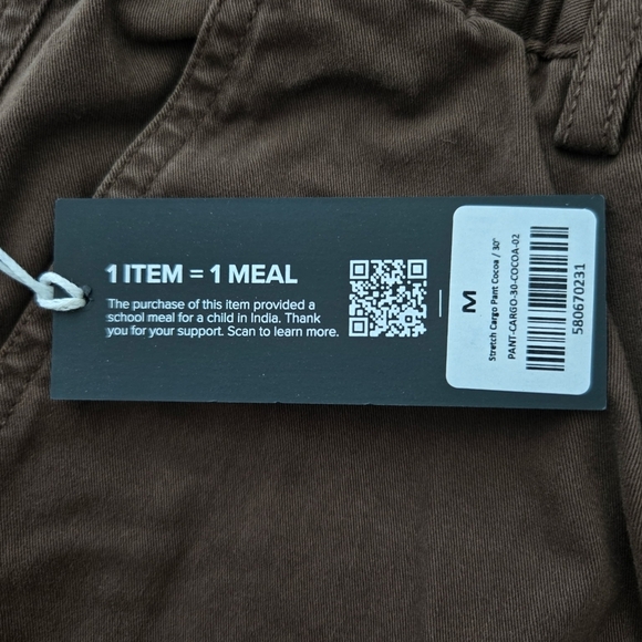 Bearbottom Stretch Cargo Pant. Color — Cocoa. Size Medium inseam 30". New.Our - Picture 9 of 9